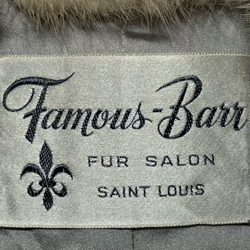 Vintage Famous-Barr Mink Fur Stole Shawl Capelet Coat Jacket Beige Honey Brown - Picture 5 of 12